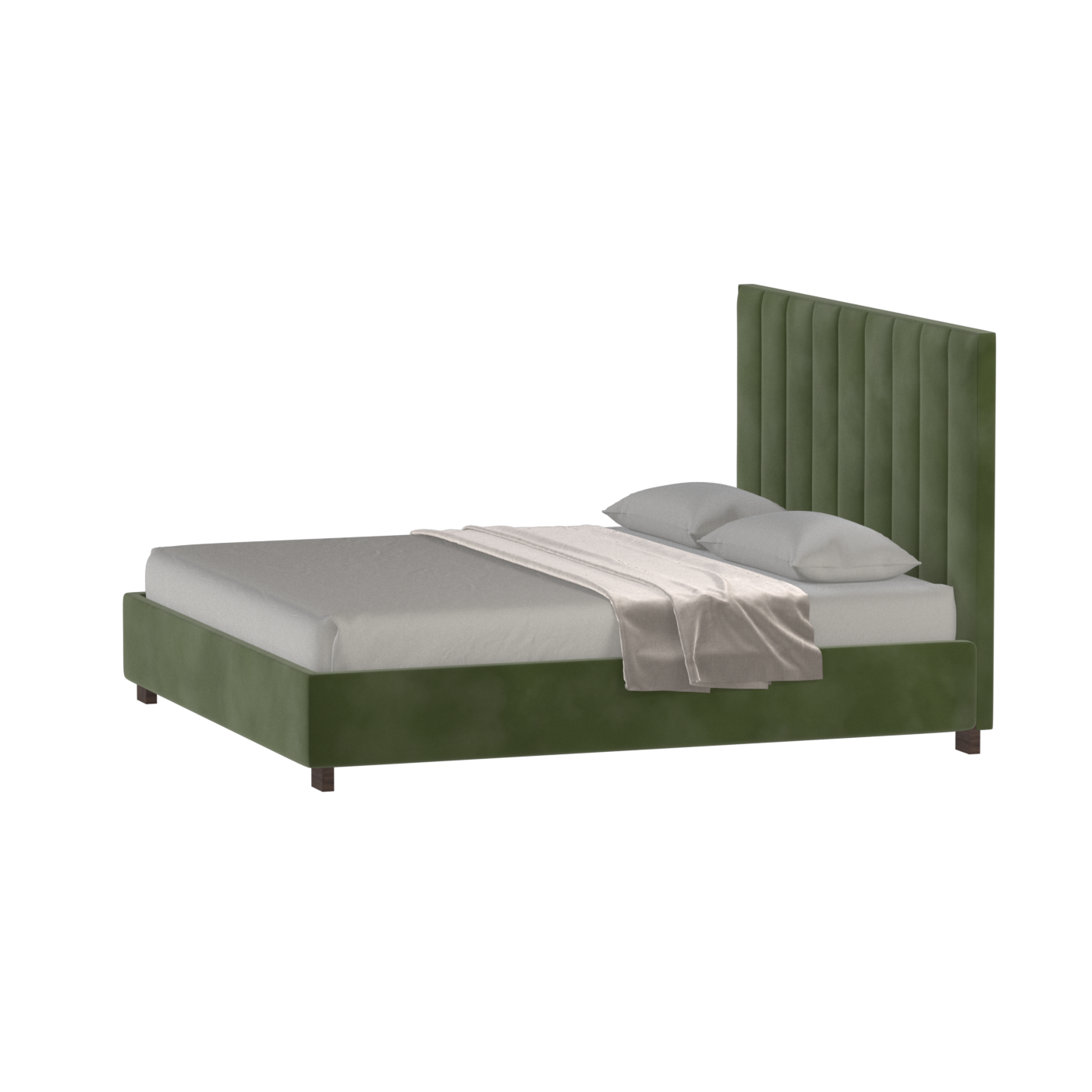 Ava High Headboard Bed in Luxe Fabric