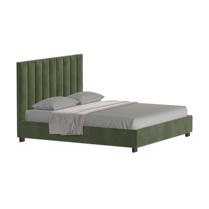 Ava High Headboard Bed in Luxe Fabric