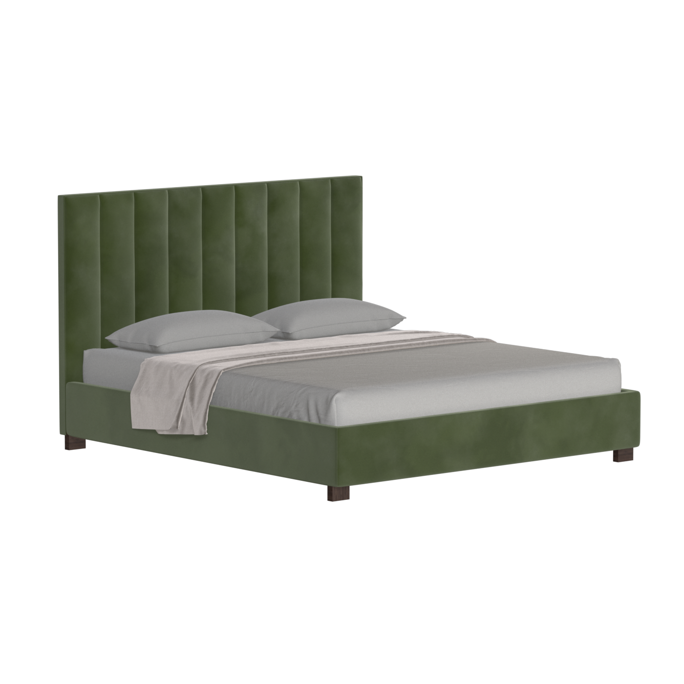 Ava High Headboard Bed in Luxe Fabric