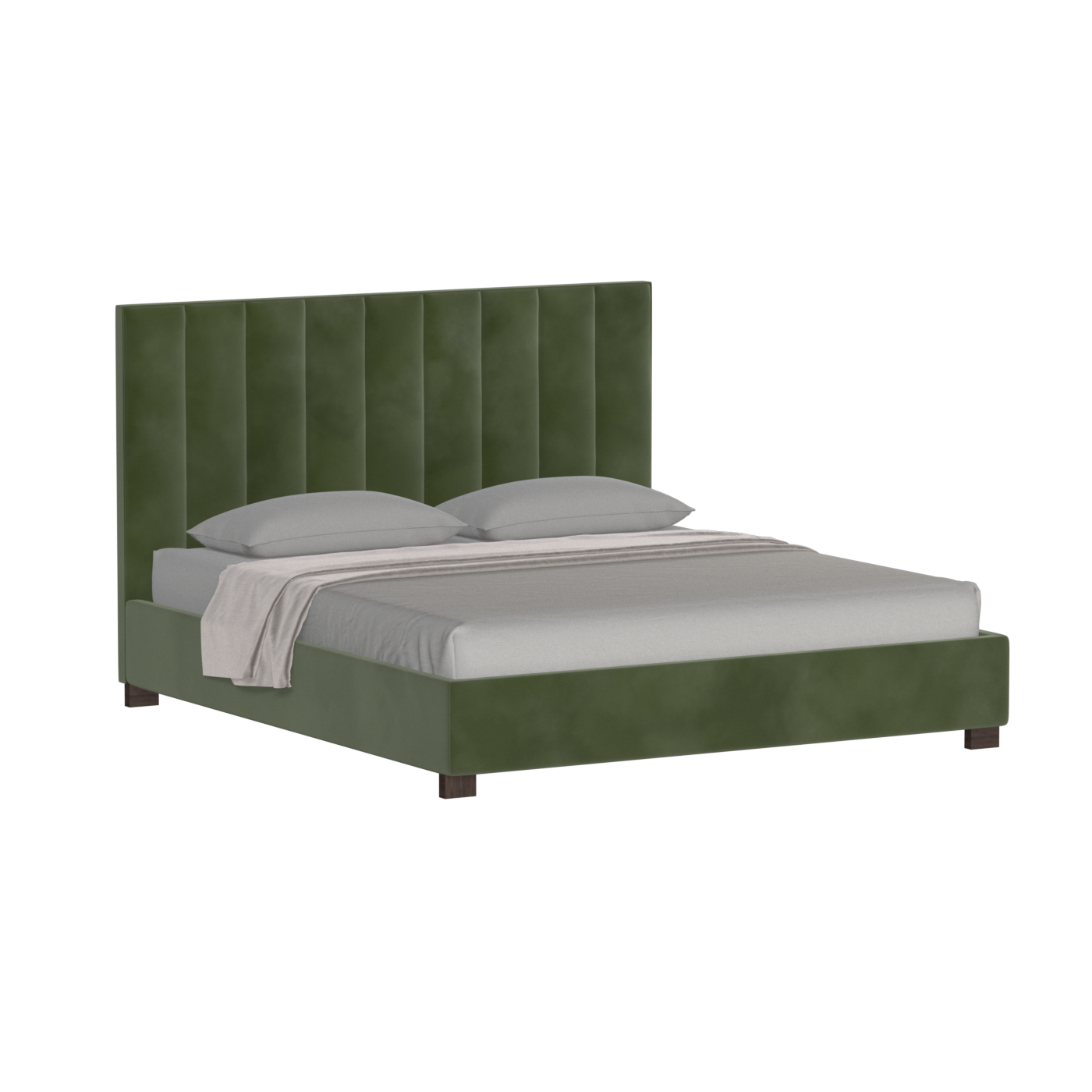 Ava High Headboard Bed in Luxe Fabric