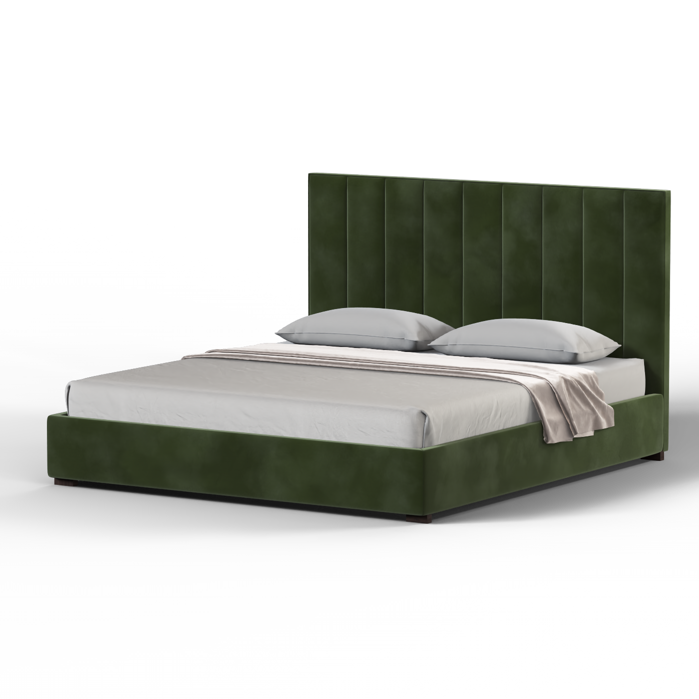 Ava High Headboard Bed in Luxe Fabric