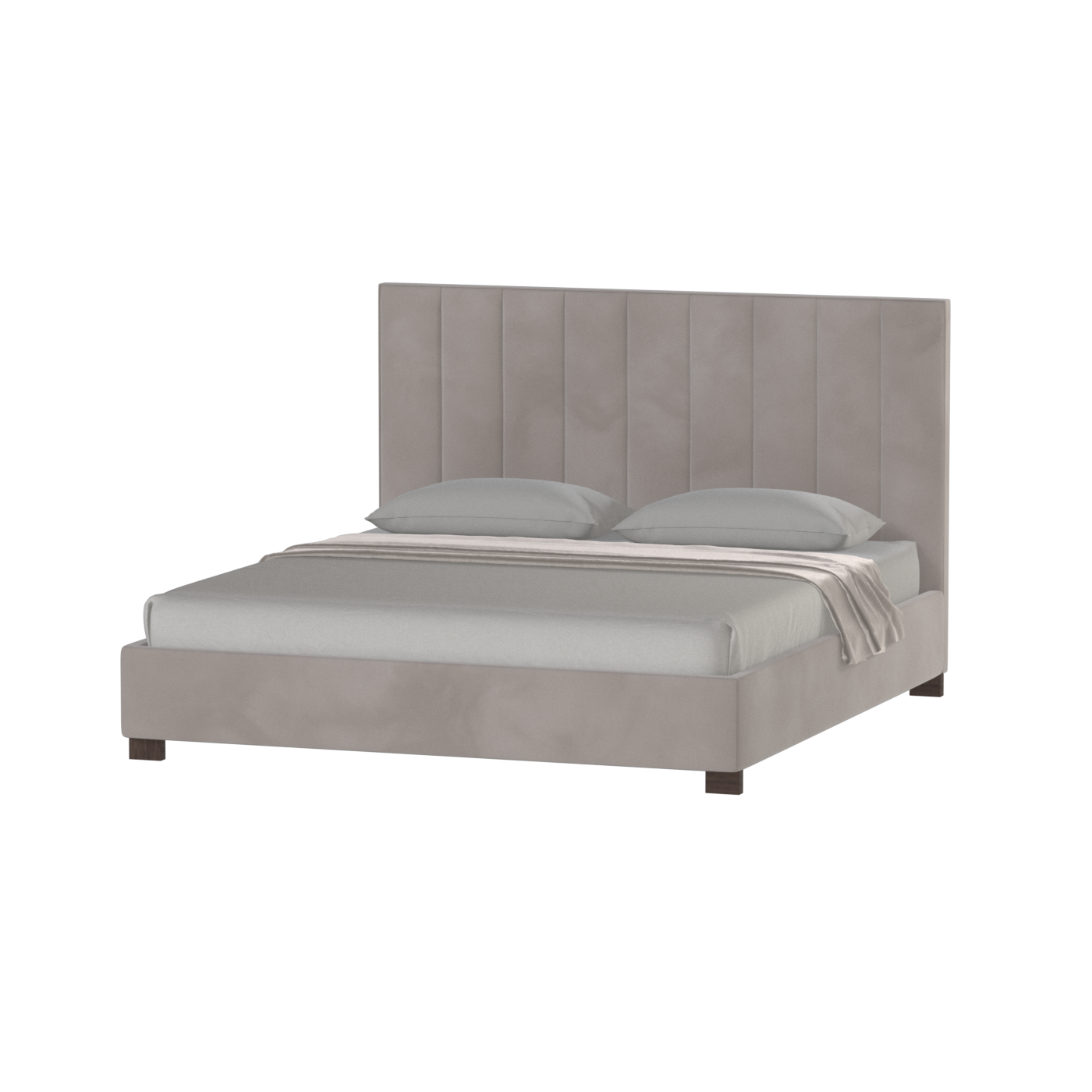 Ava High Headboard Bed in Luxe Fabric