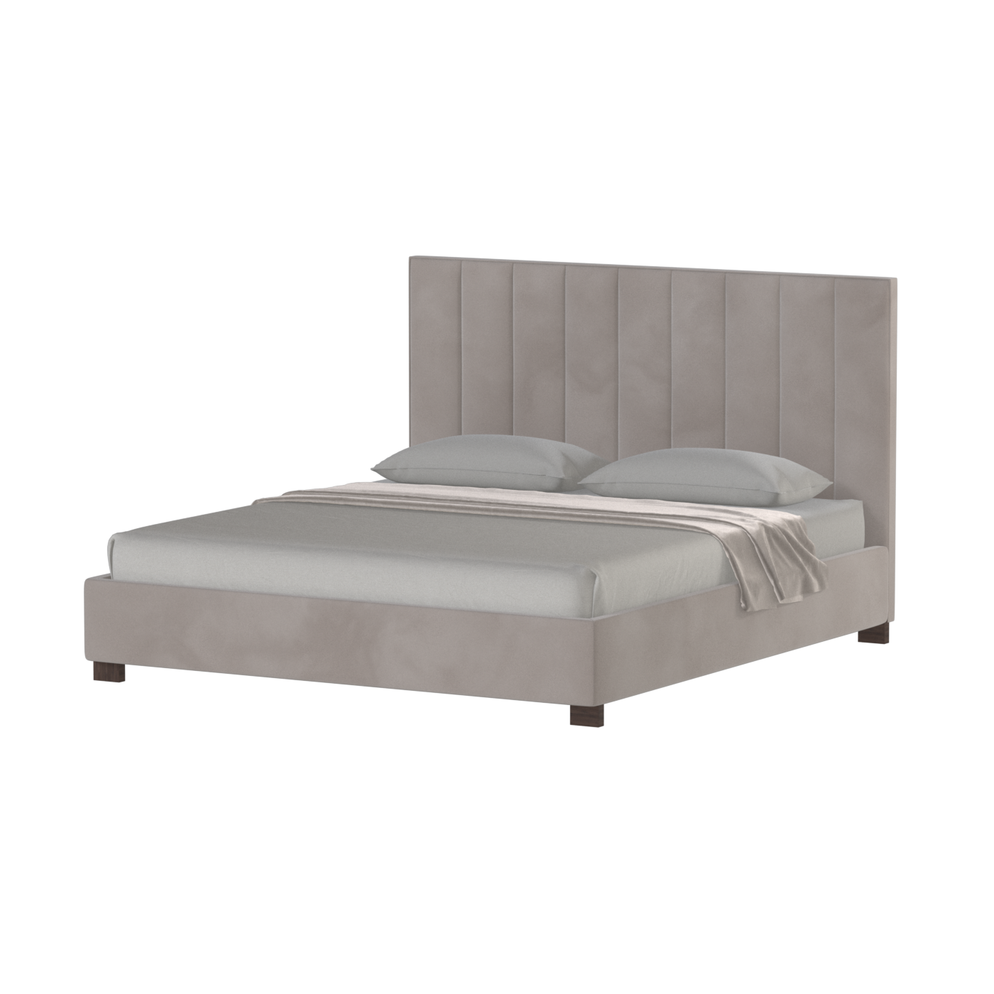 Ava High Headboard Bed in Luxe Fabric