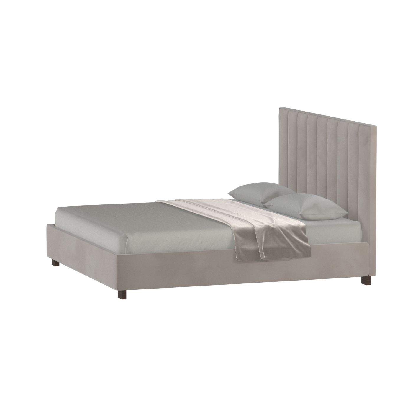 Ava High Headboard Bed in Luxe Fabric