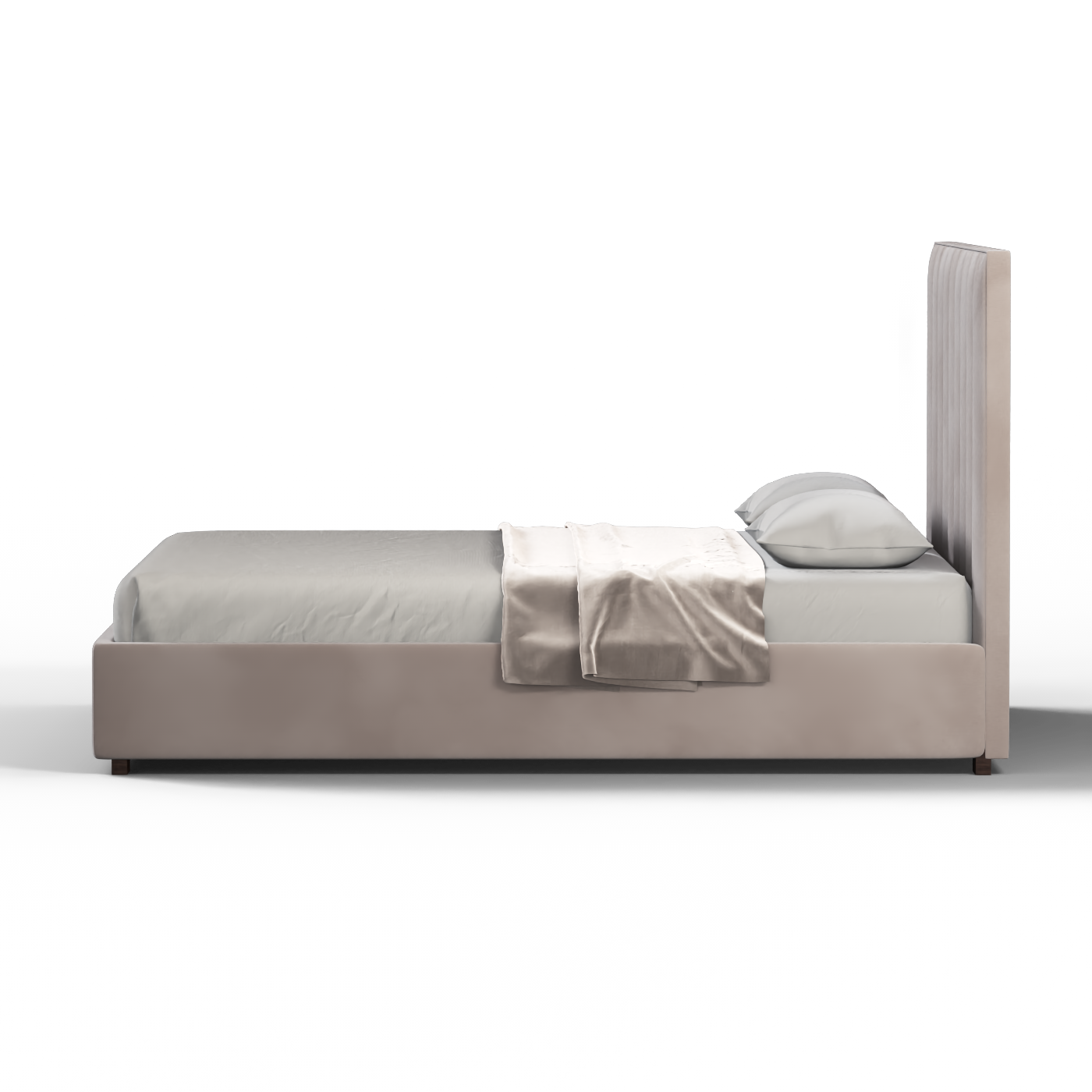Ava High Headboard Bed in Luxe Fabric