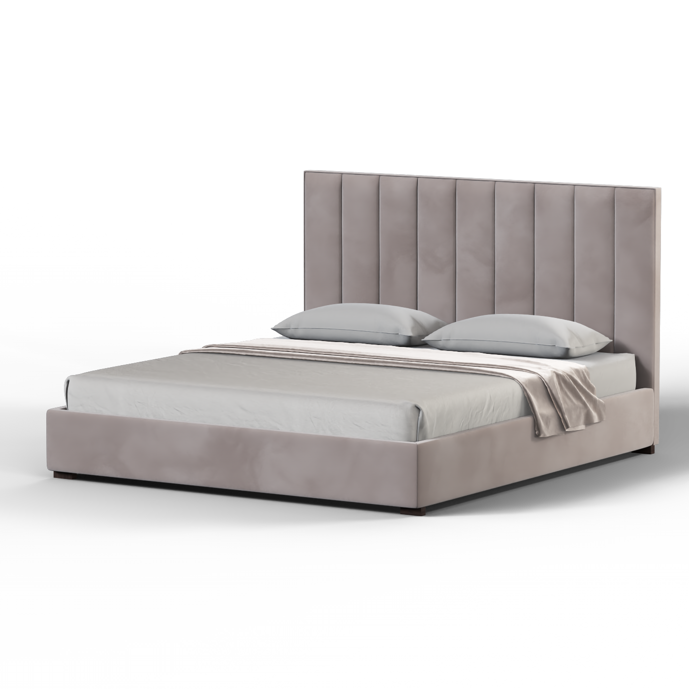Ava High Headboard Bed in Luxe Fabric