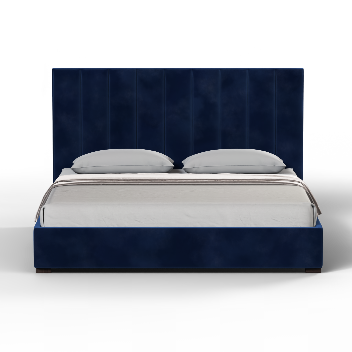 Lit à tête de lit haute Ava en tissu de luxe