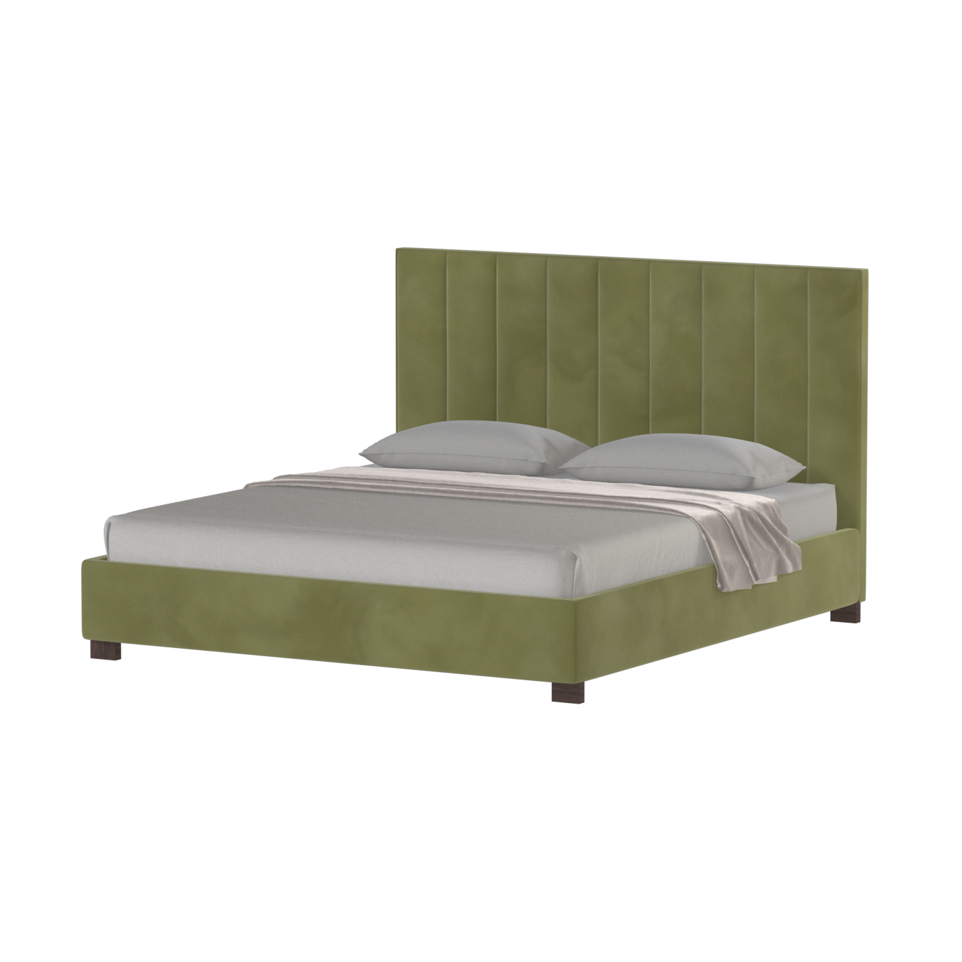 Ava High Headboard Bed in Luxe Fabric