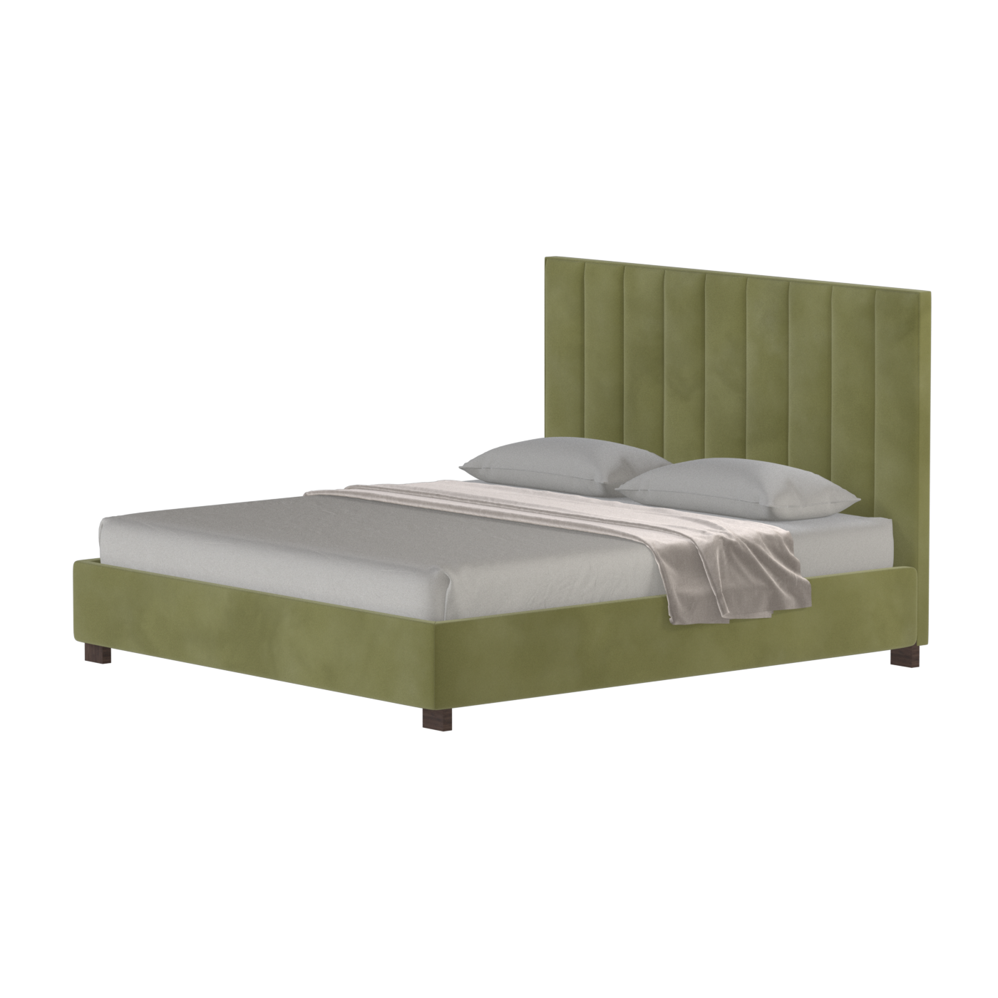 Ava High Headboard Bed in Luxe Fabric