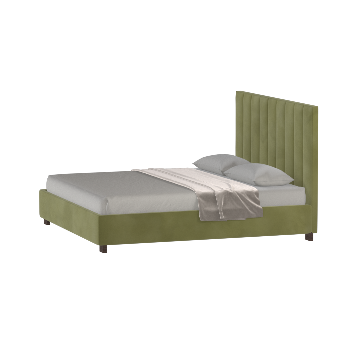 Ava High Headboard Bed in Luxe Fabric