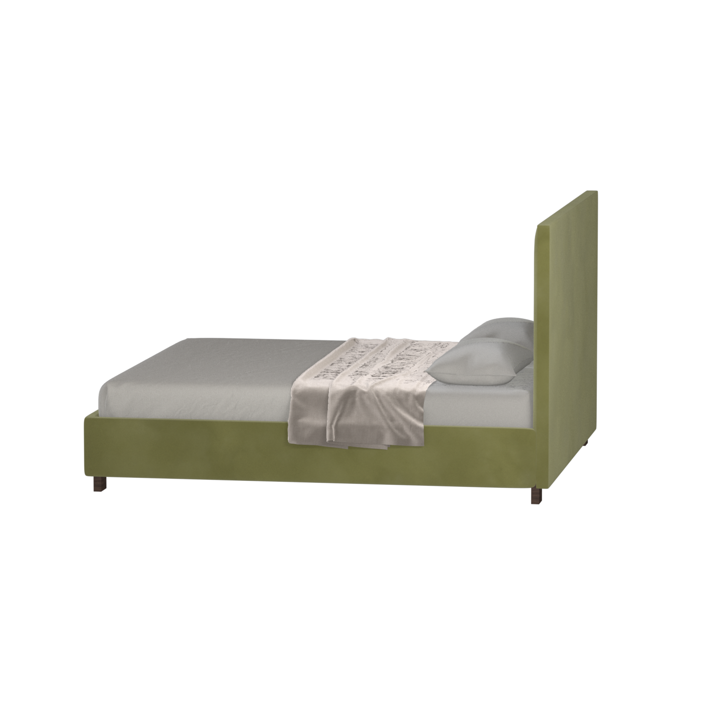 Ava High Headboard Bed in Luxe Fabric