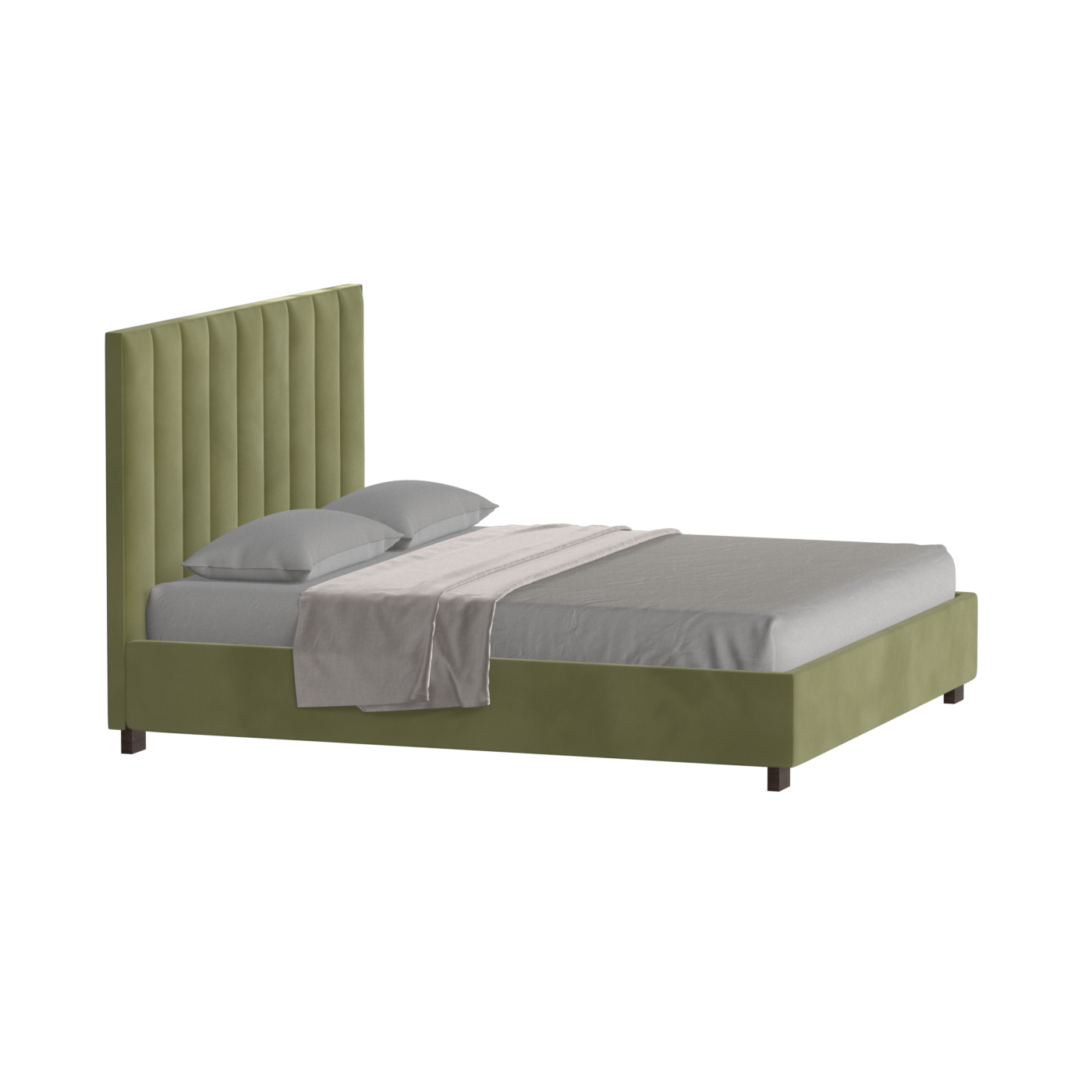 Ava High Headboard Bed in Luxe Fabric