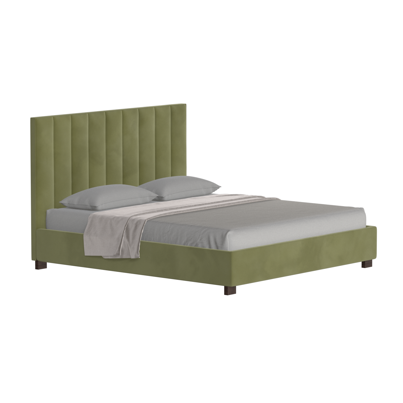 Ava High Headboard Bed in Luxe Fabric