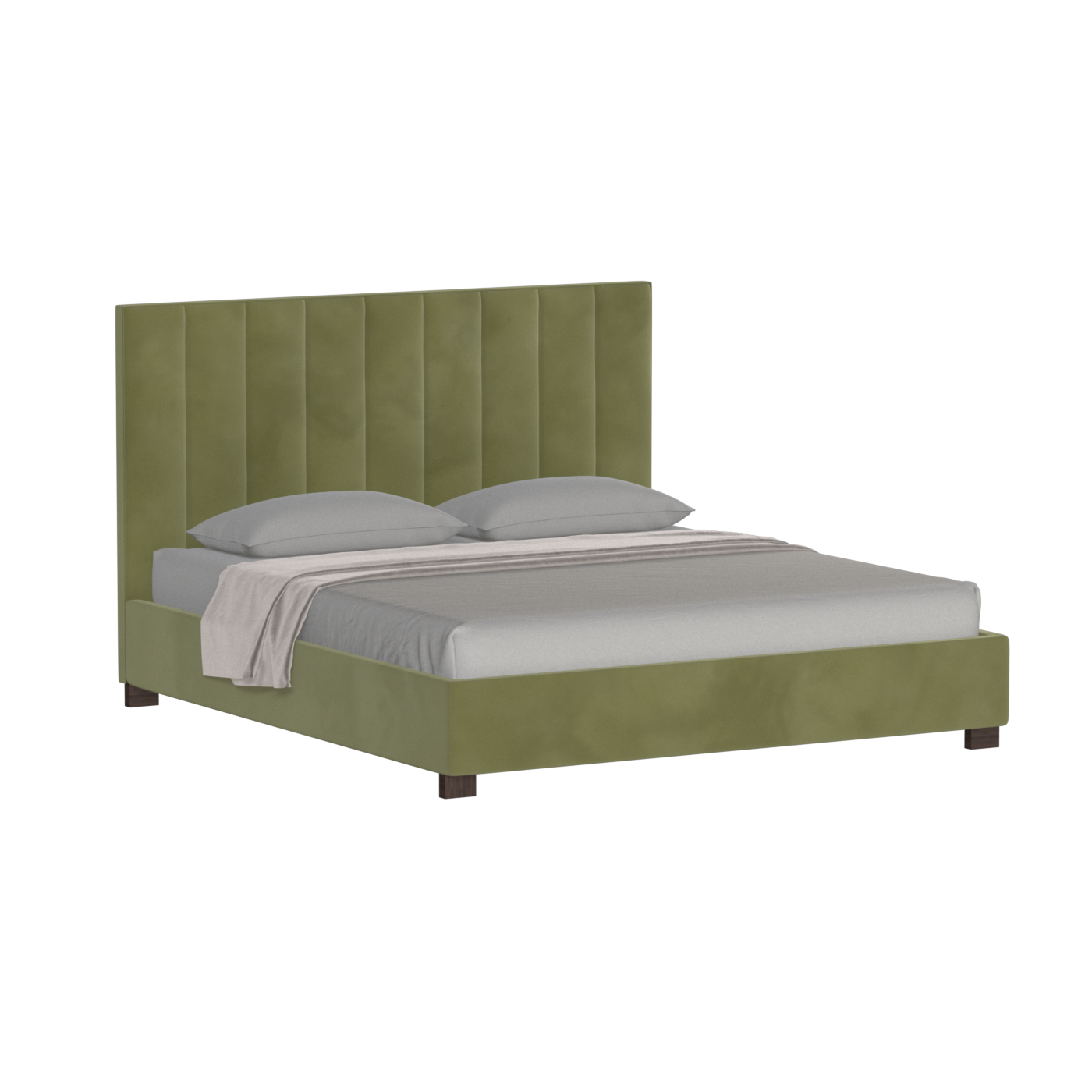 Ava High Headboard Bed in Luxe Fabric