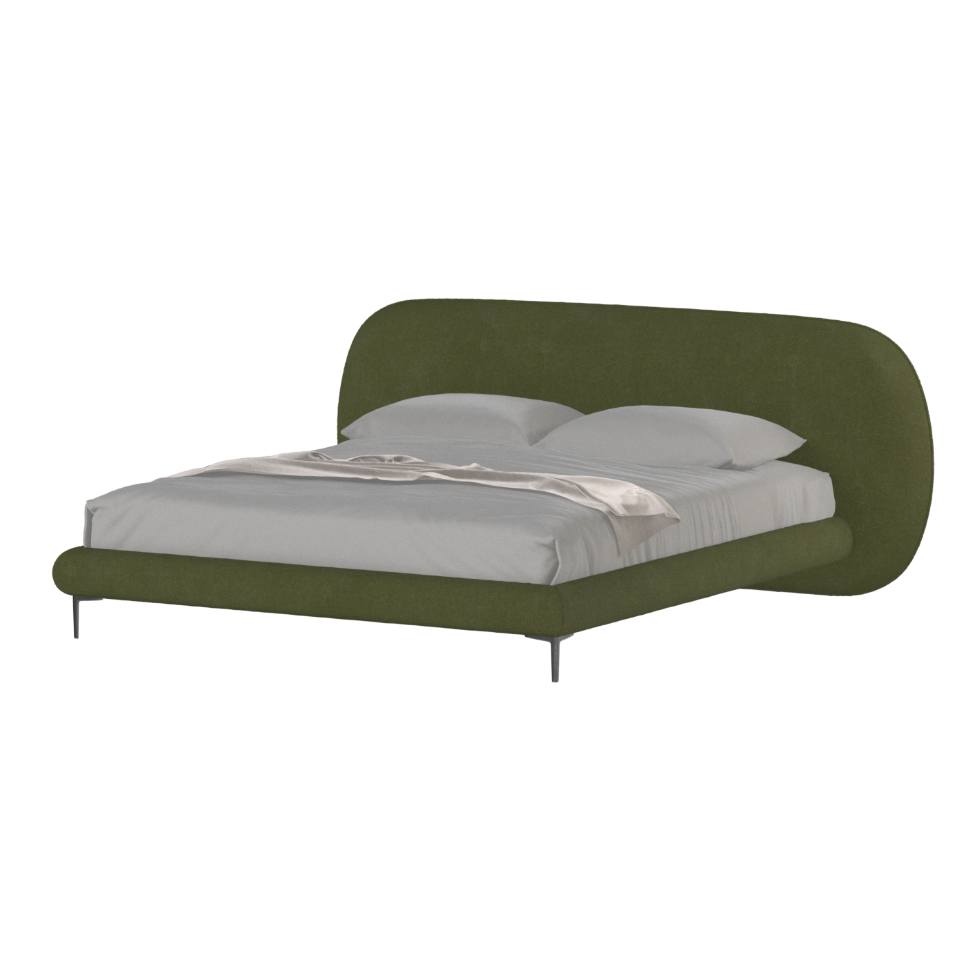 Bolzano Upholstered Bed with Curved Headboard