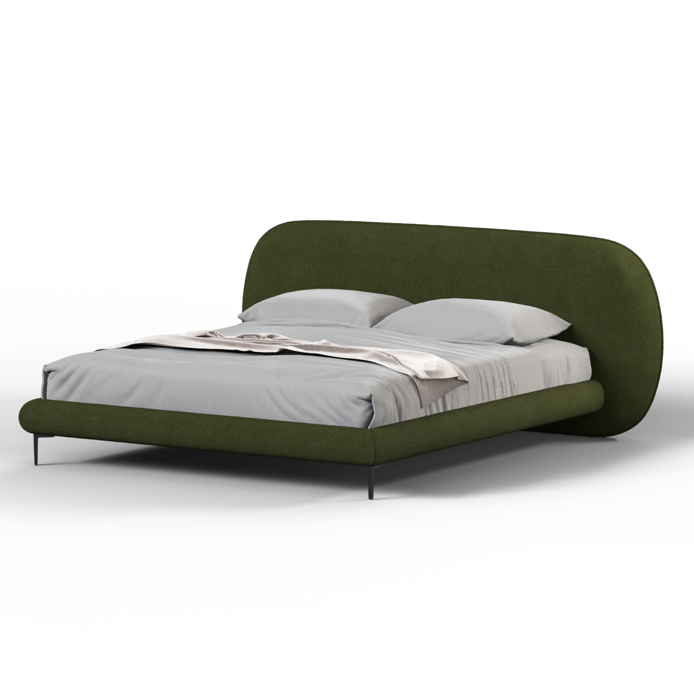 Bolzano Upholstered Bed with Curved Headboard