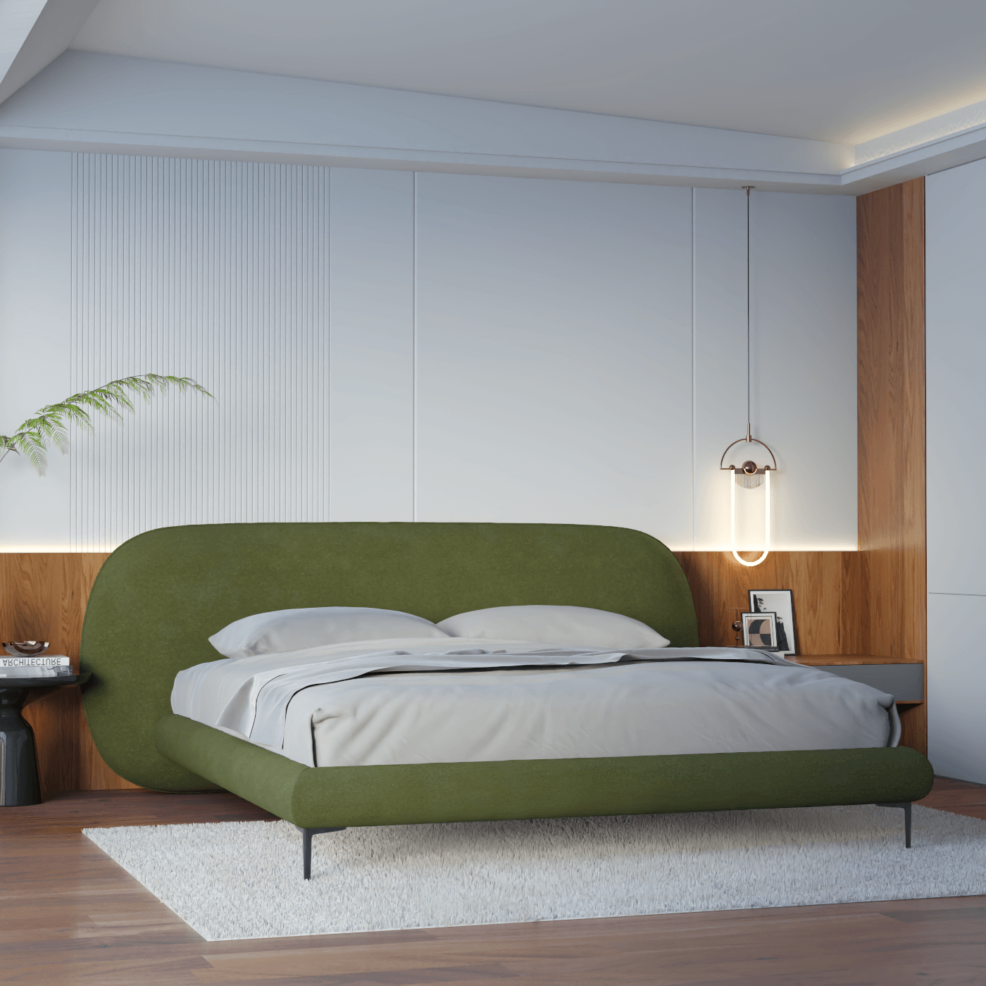 Bolzano Upholstered Bed with Curved Headboard