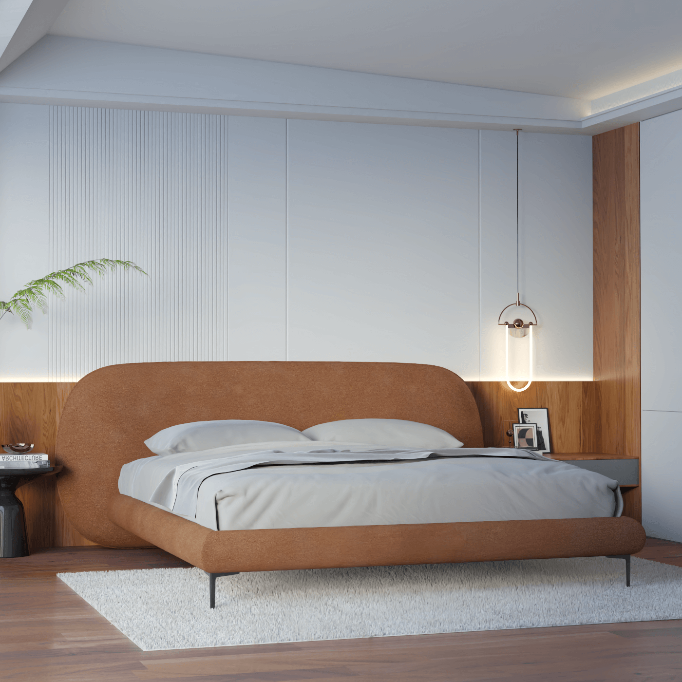 Bolzano Upholstered Bed with Curved Headboard