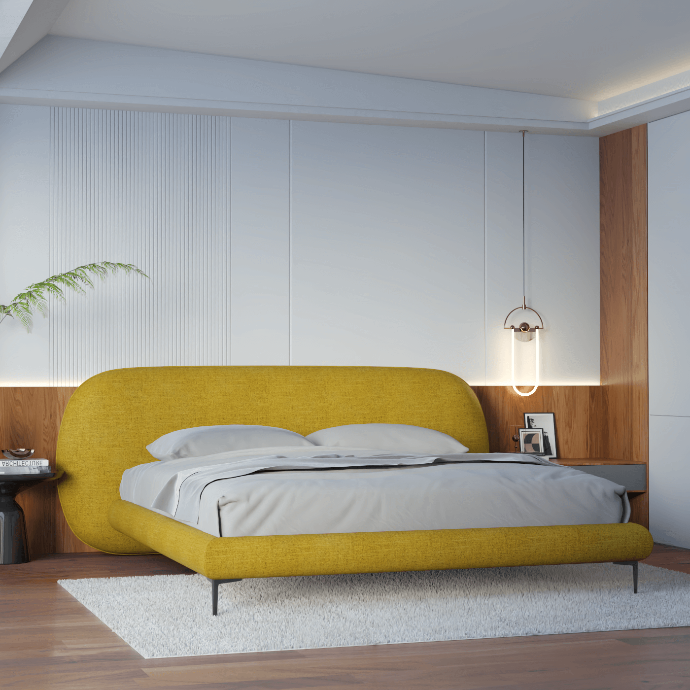 Bolzano Upholstered Bed with Curved Headboard