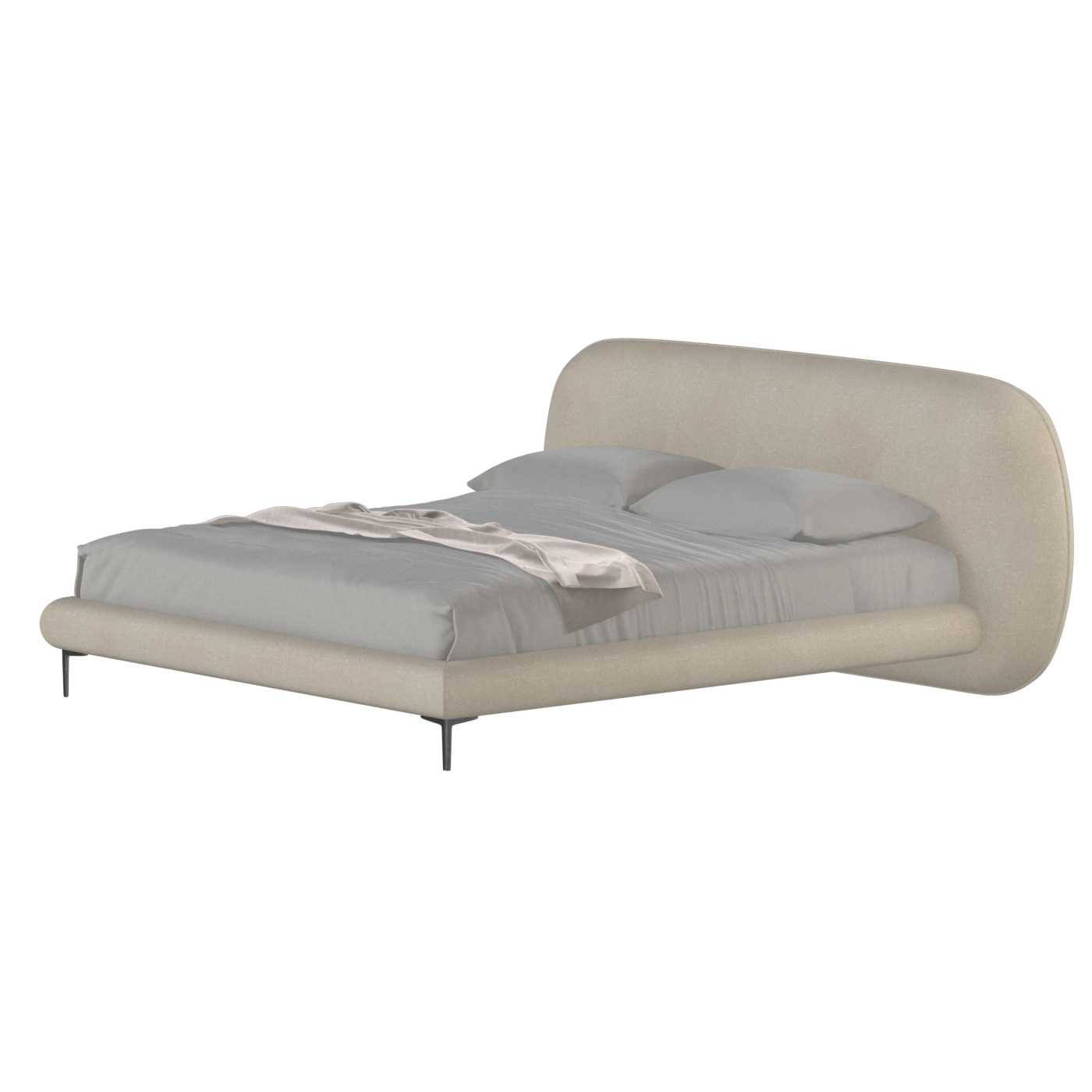 Bolzano Upholstered Bed with Curved Headboard