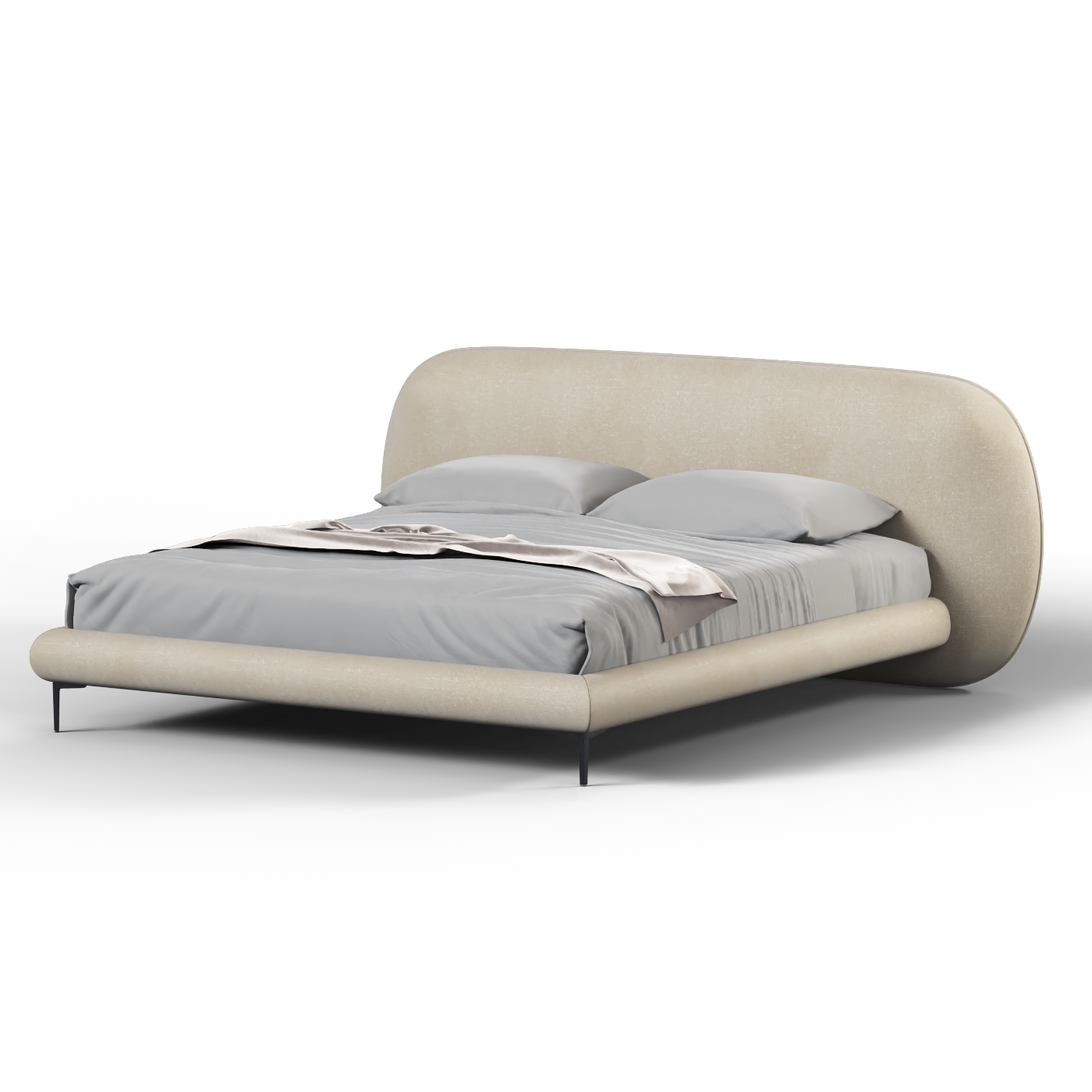 Bolzano Upholstered Bed with Curved Headboard