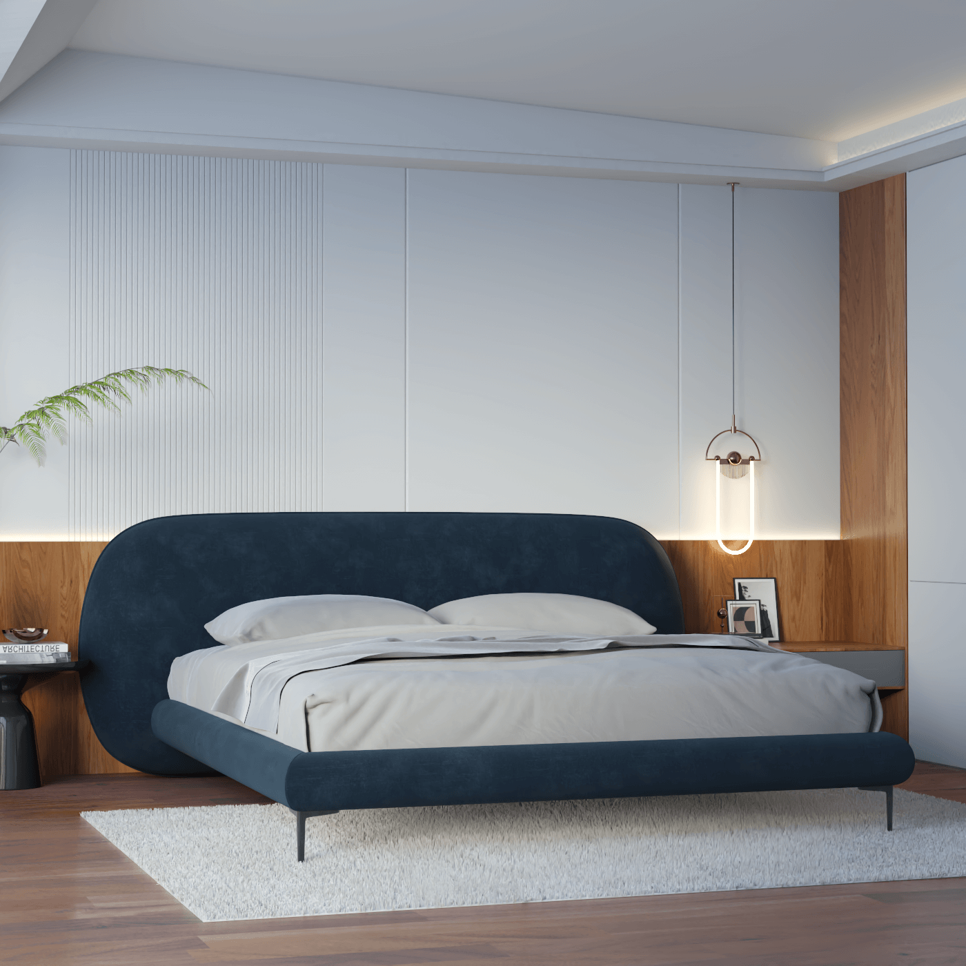 Bolzano Upholstered Bed with Curved Headboard