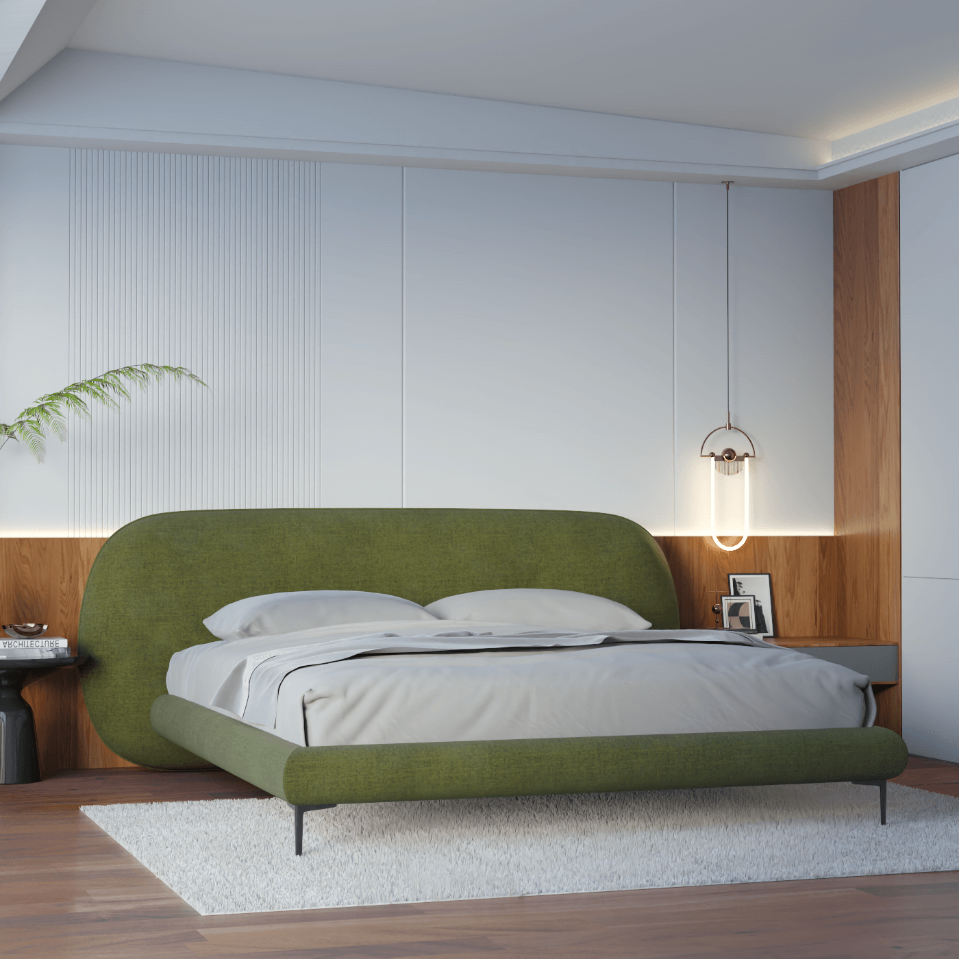 Bolzano Upholstered Bed with Curved Headboard