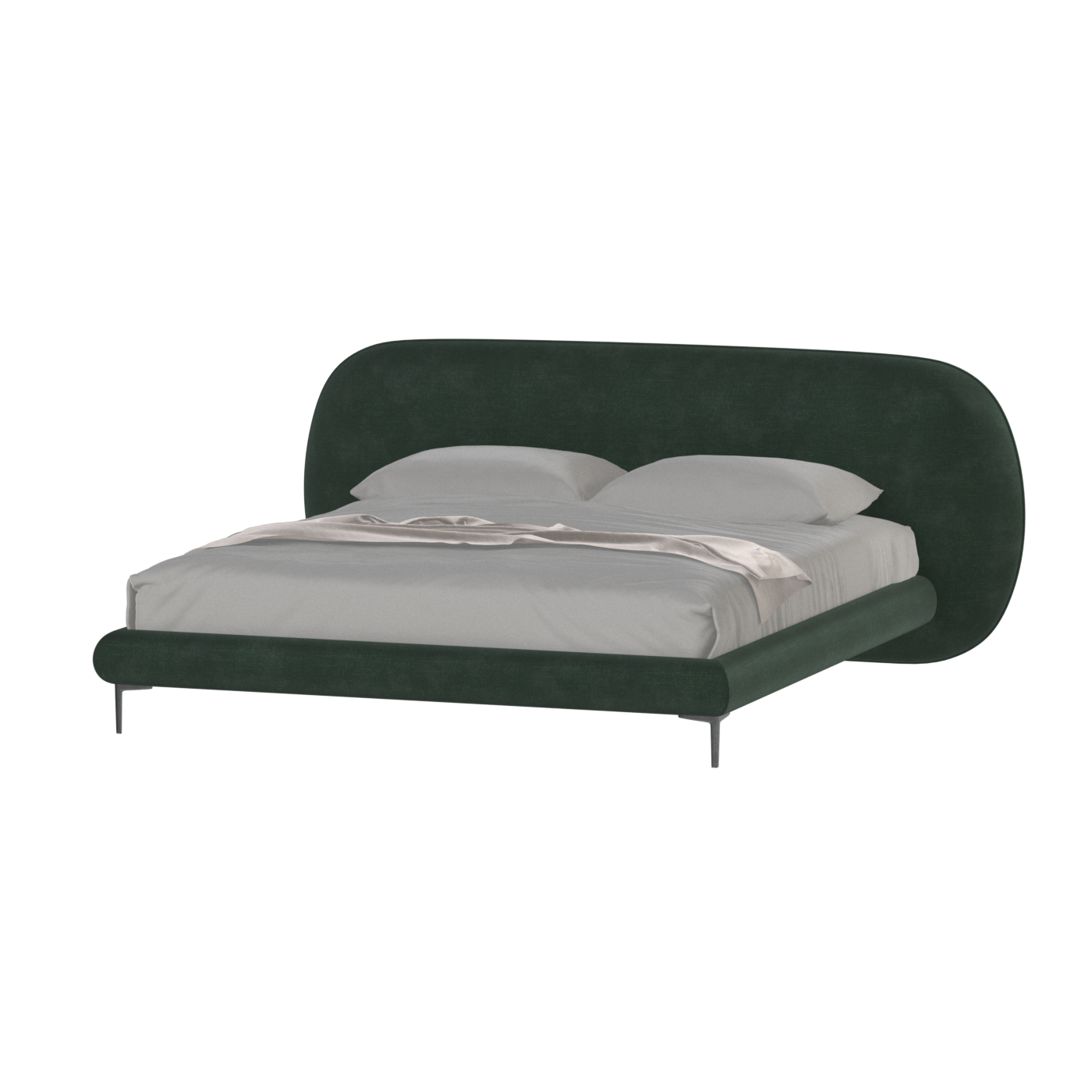 Bolzano Upholstered Bed with Curved Headboard