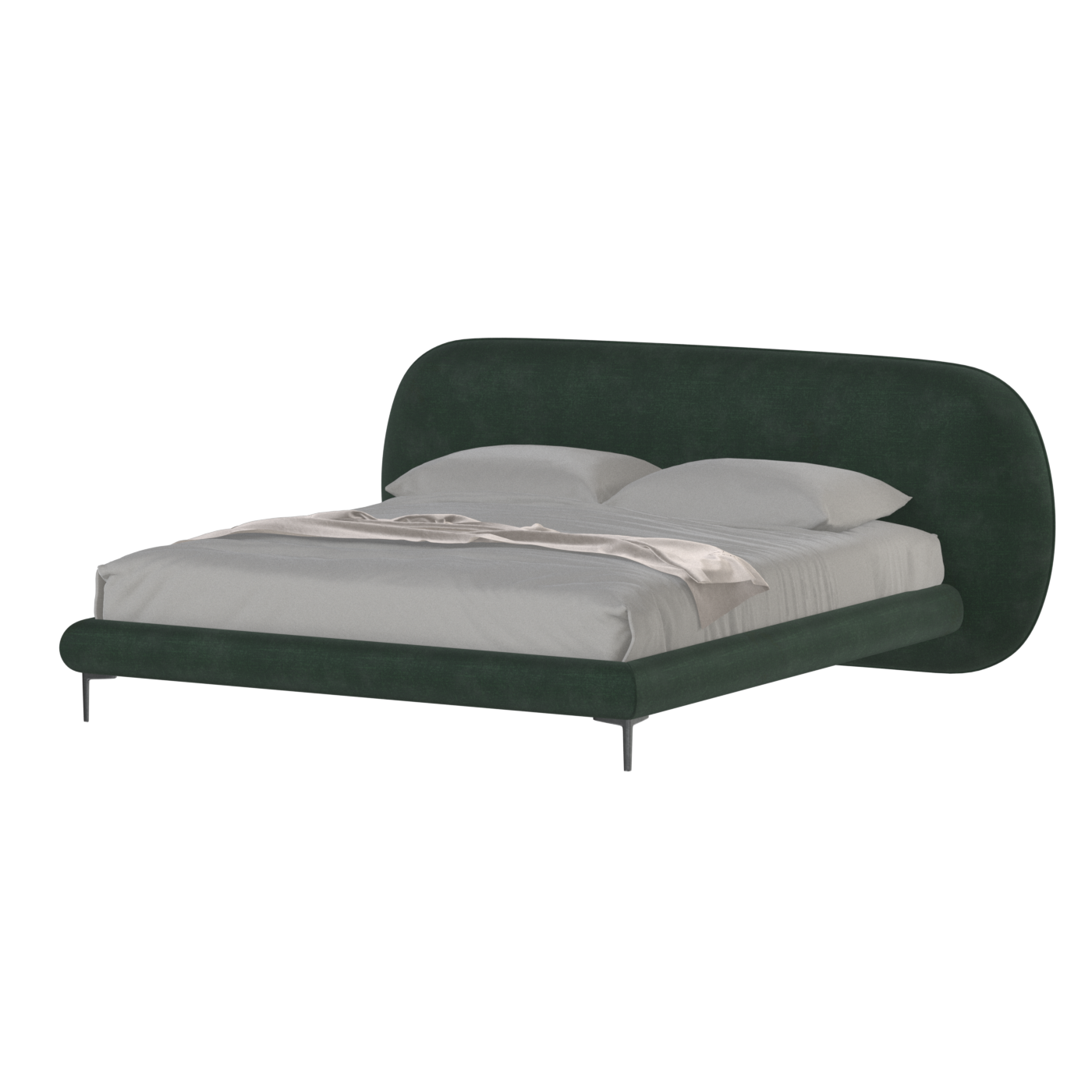 Bolzano Upholstered Bed with Curved Headboard