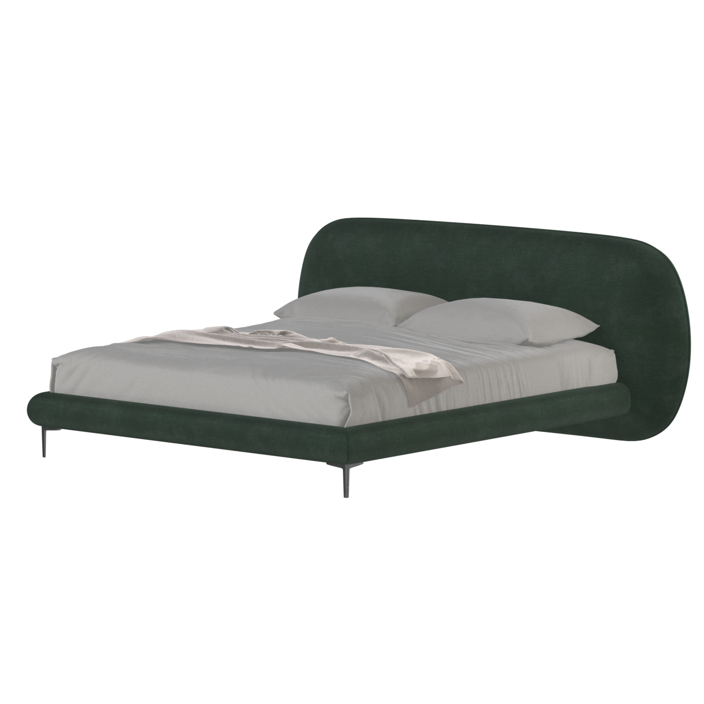 Bolzano Upholstered Bed with Curved Headboard