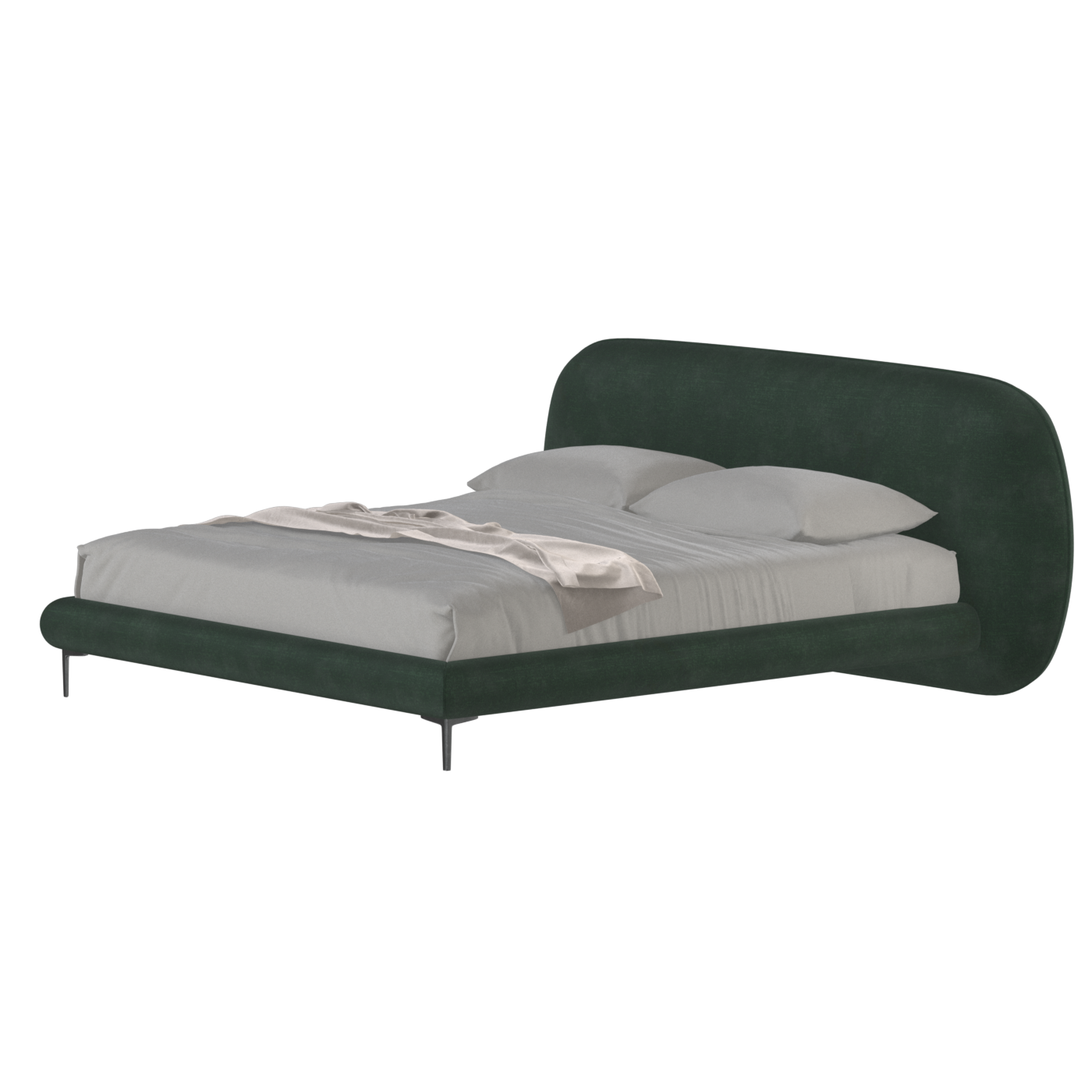 Bolzano Upholstered Bed with Curved Headboard