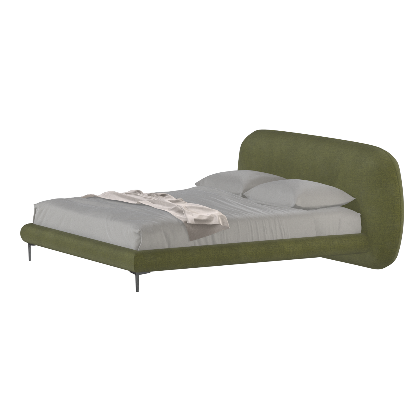 Bolzano Upholstered Bed with Curved Headboard