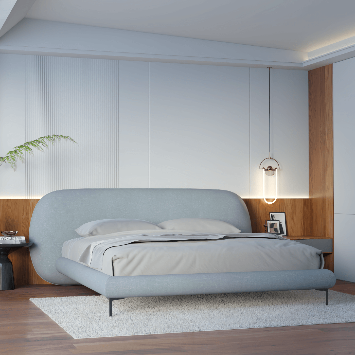 Bolzano Upholstered Bed with Curved Headboard