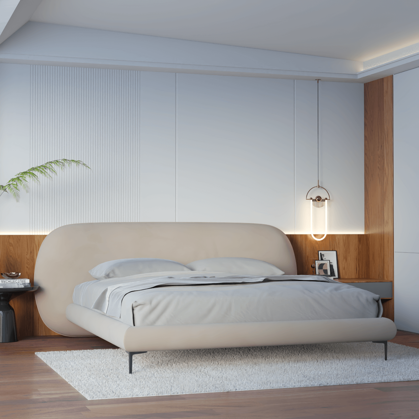 Bolzano Upholstered Bed with Curved Headboard