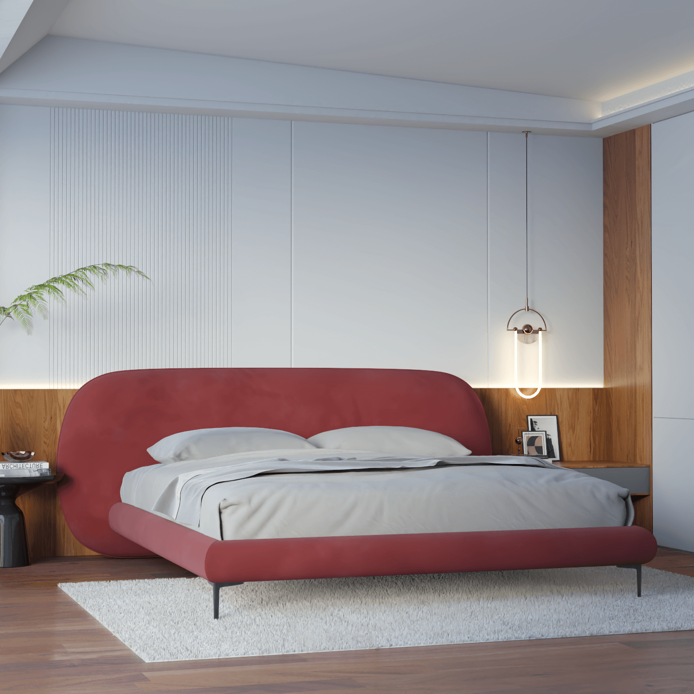 Bolzano Upholstered Bed with Curved Headboard