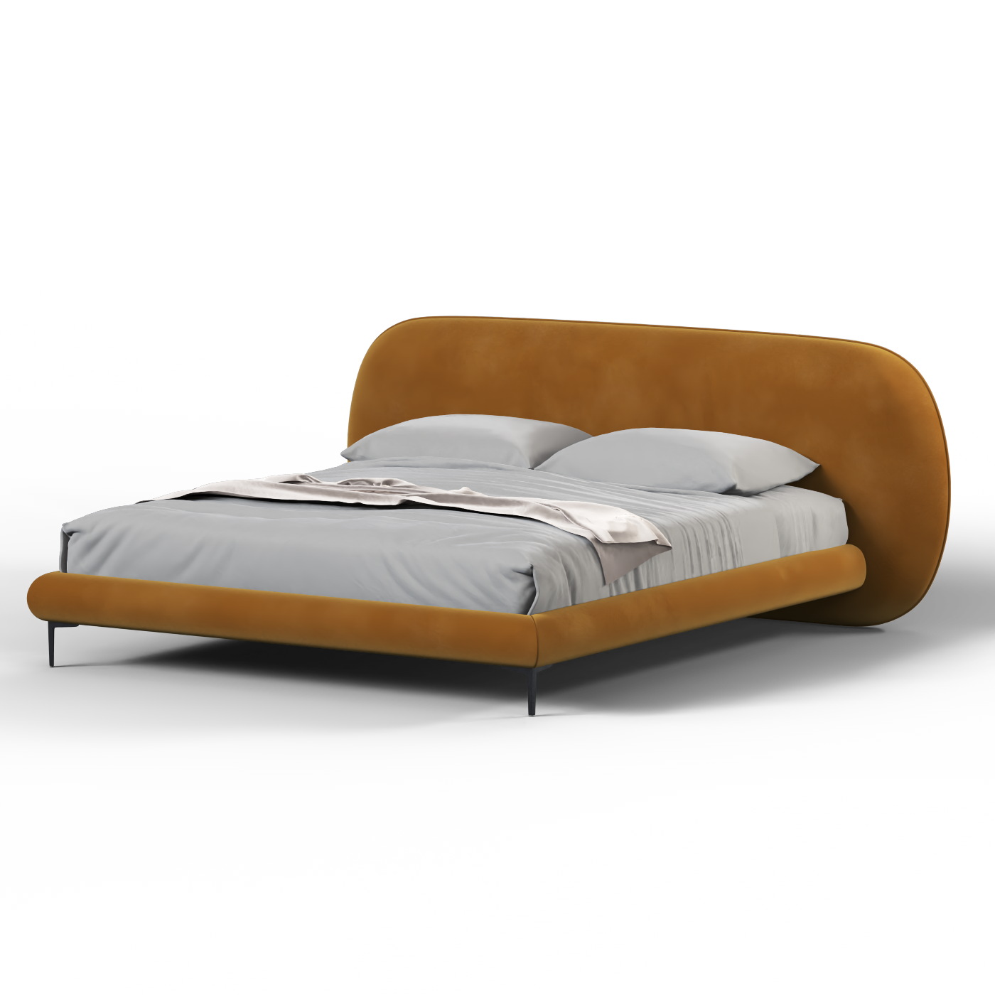 Bolzano Upholstered Bed with Curved Headboard