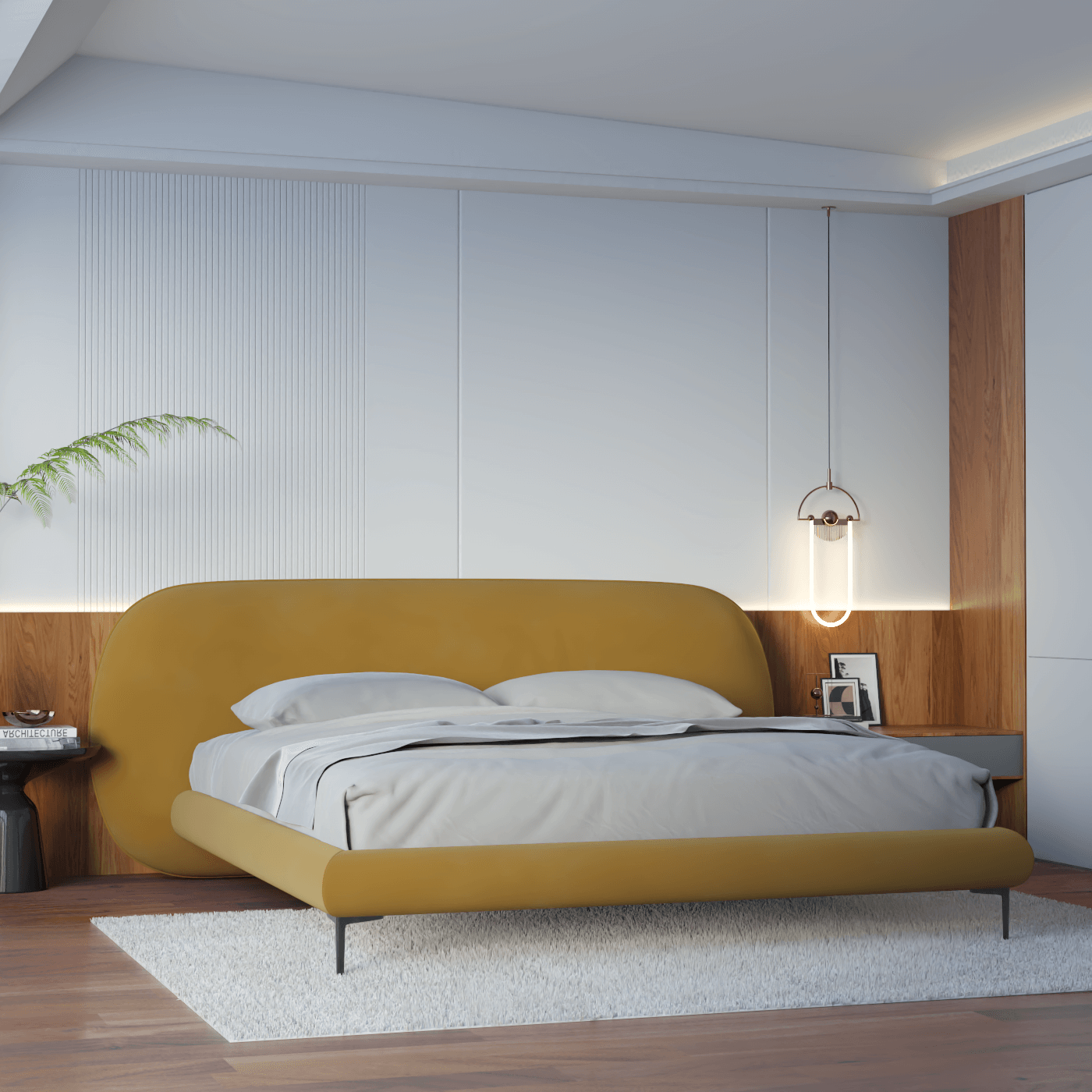 Bolzano Upholstered Bed with Curved Headboard