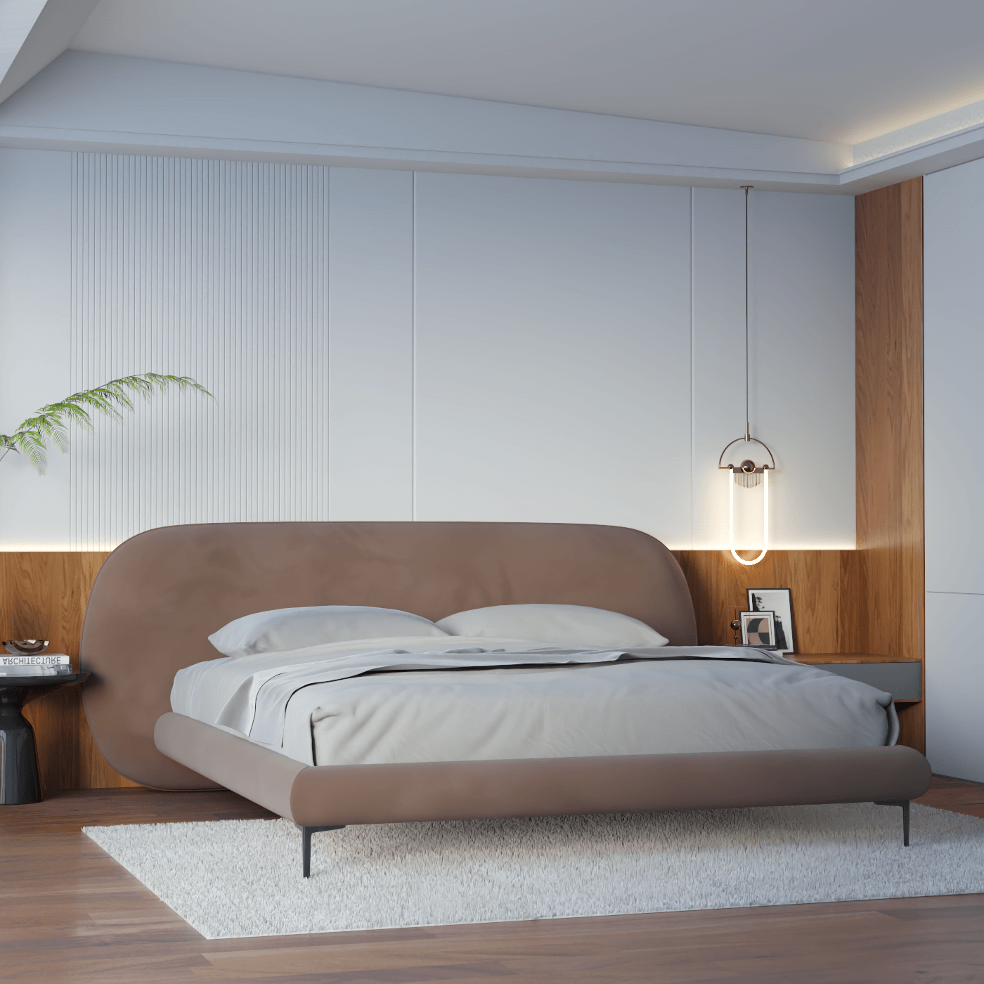 Bolzano Upholstered Bed with Curved Headboard