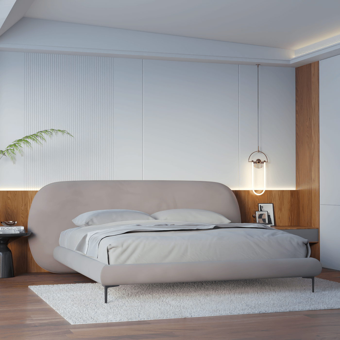 Bolzano Upholstered Bed with Curved Headboard
