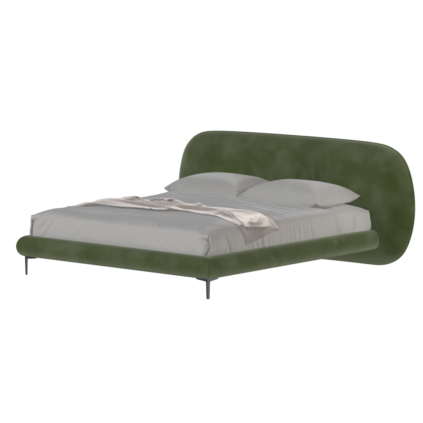 Bolzano Upholstered Bed with Curved Headboard