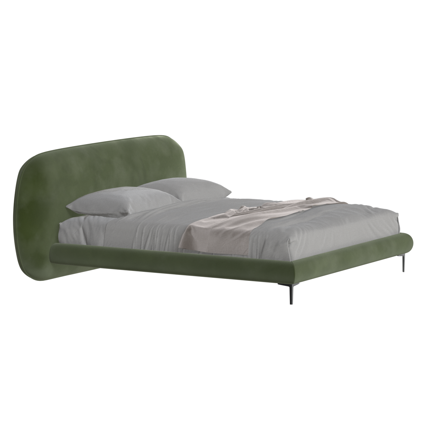 Bolzano Upholstered Bed with Curved Headboard