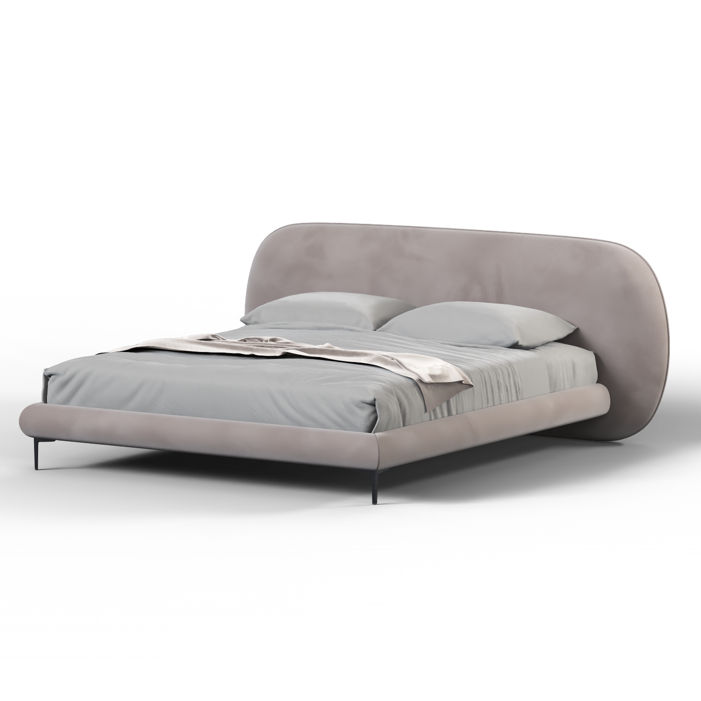 Bolzano Upholstered Bed with Curved Headboard