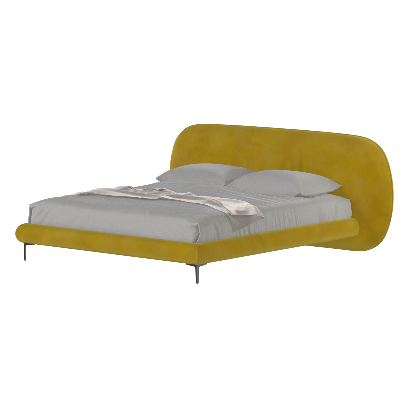 Bolzano Upholstered Bed with Curved Headboard