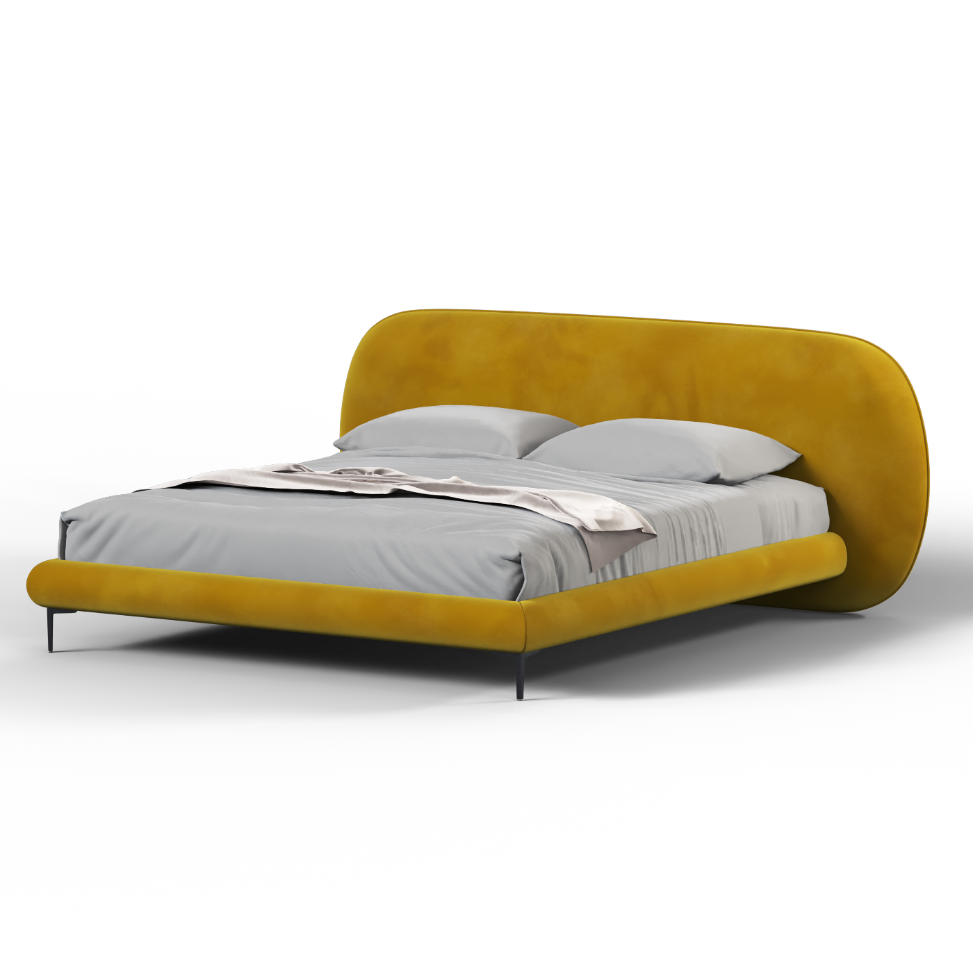 Bolzano Upholstered Bed with Curved Headboard
