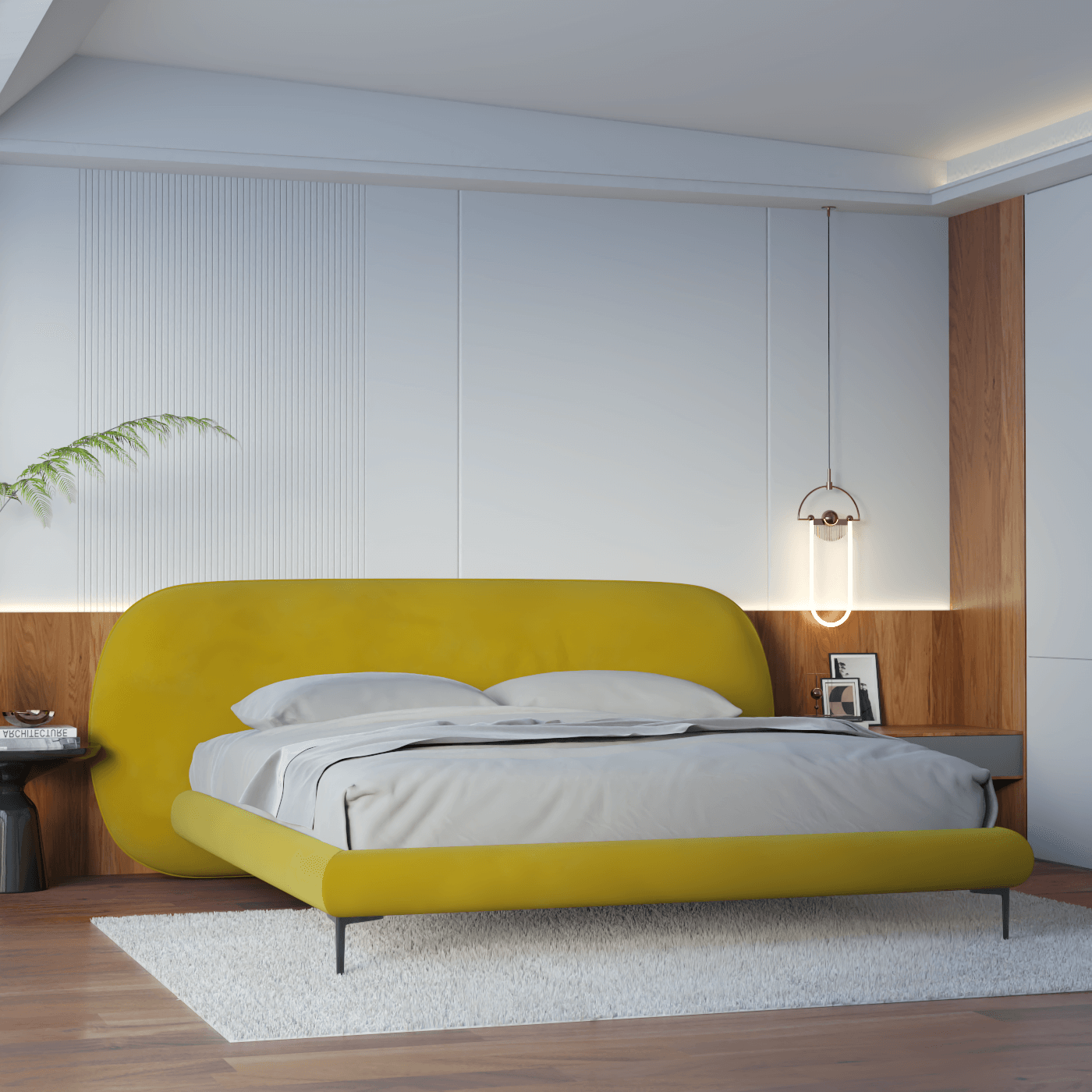 Bolzano Upholstered Bed with Curved Headboard