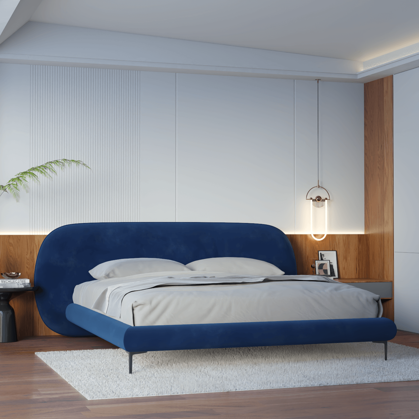 Bolzano Upholstered Bed with Curved Headboard