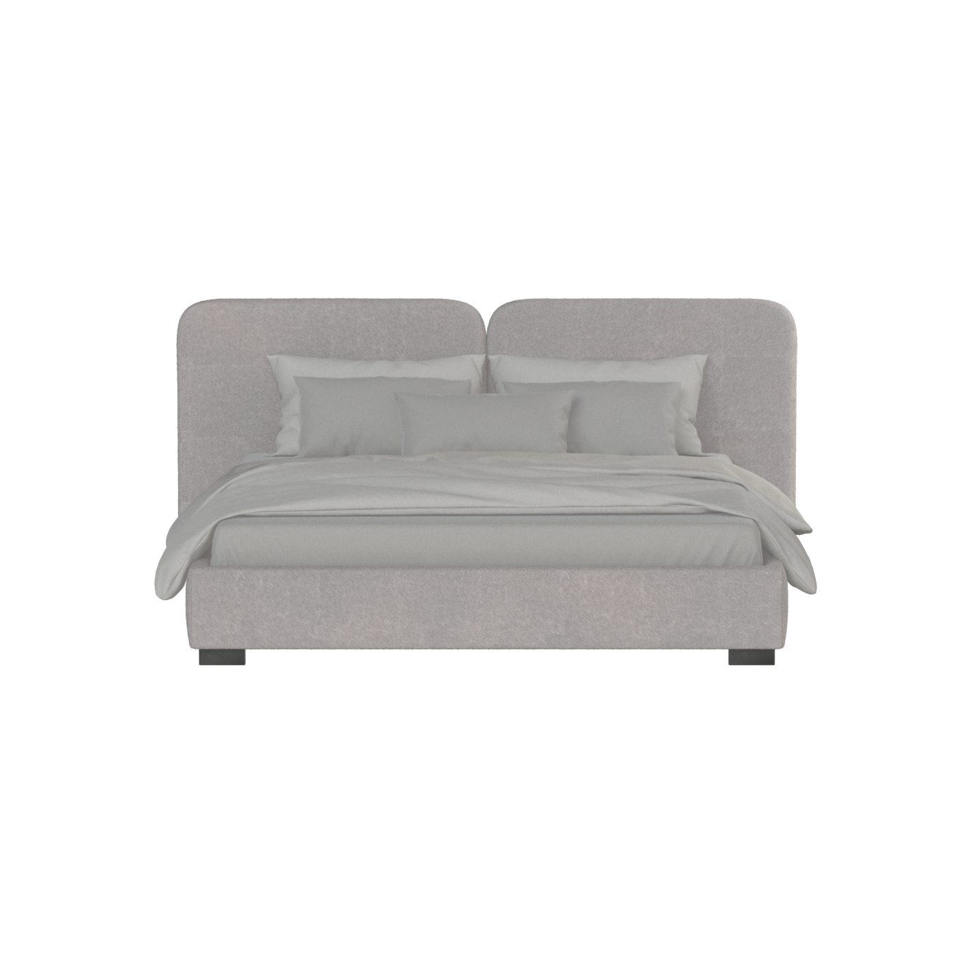 Chloe Upholstered Double Bed in Soft Woven Fabric