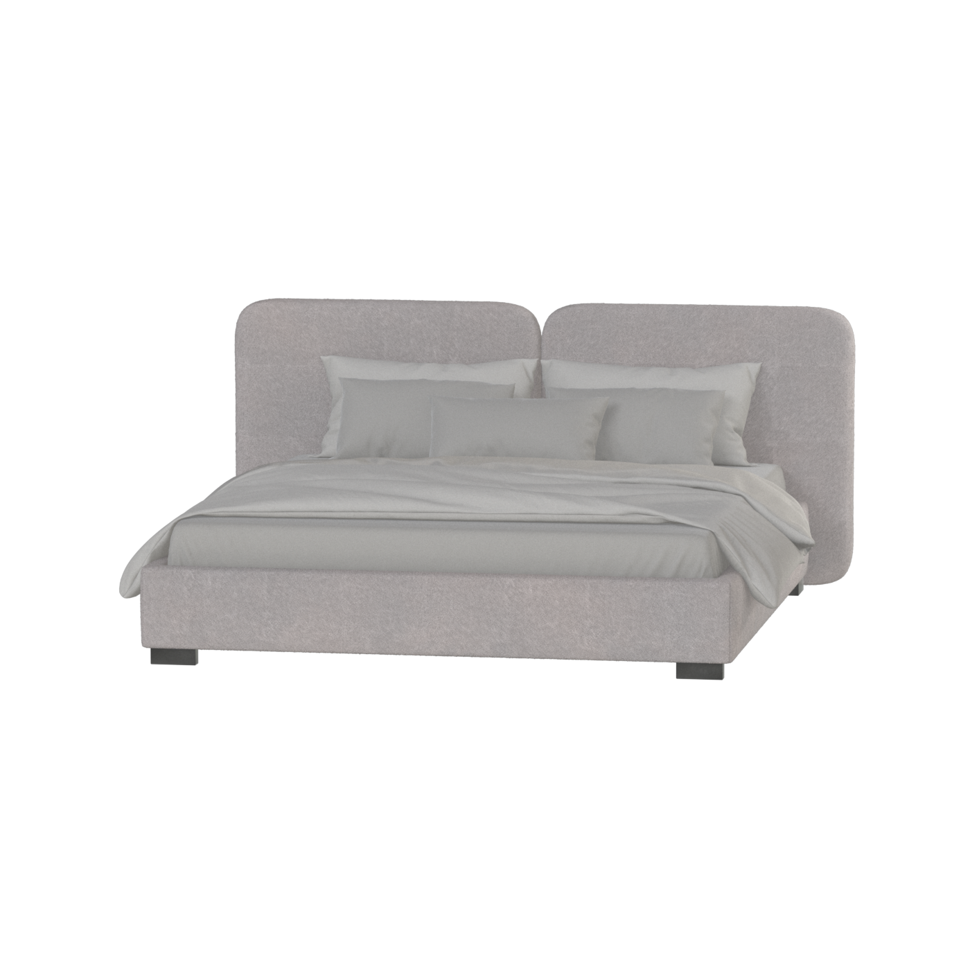 Chloe Upholstered Double Bed in Soft Woven Fabric