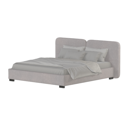 Chloe Upholstered Double Bed in Soft Woven Fabric