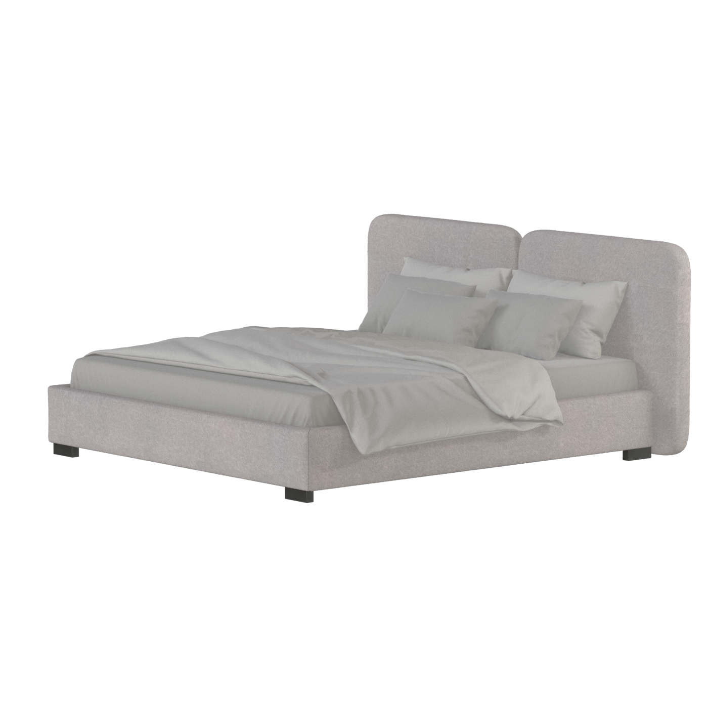 Chloe Upholstered Double Bed in Soft Woven Fabric